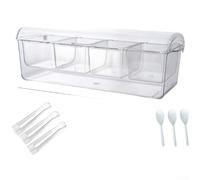 Transparent 5 Compartment Salad Storage Container Safe Plastic Portable Fresh Keeping Box For Ideal For Picnic Party Kitchen Use Easy To Clean Large Capacity(I)
