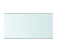 vidaXL 50x100 cm Tempered Glass Table Top - Transparent Rectangular Replacement for Dining Tables, Coffee Tables, Garden Tables