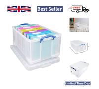 Transparent 64 Litre Storage Container - Water-Resistant and Heavy-Duty Design
