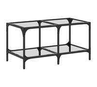 vidaXL Coffee Table with Transparent Glass Top 78.5x40x40 cm Steel
