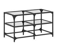 (transparent, 78.5 x 40 x 45 cm) vidaXL Coffee Table with Transparent Glass Top End Table Side Table Steel
