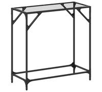 (transparent, 80 x 35 x 81 cm) vidaXL Console Table with Transparent Glass Top End Table Side Table Steel