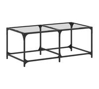 (transparent, 98.5 x 50 x 40 cm) vidaXL Coffee Table with Transparent Glass Top End Table Side Table Steel