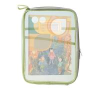 Transparent A4 Document Bag - 13.78 Inch Heavy Duty Mesh Storage Bag | Large Capacity & Clear Design | Waterproof Document for Office, School & Travel - Pink/Green