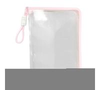 Transparent A4 File Bag, Portable Document Organiser, Thick Large-Capacity Pouch, Smooth Zipper Closure, for School Stationery Cards, Textbooks, Exam Papers, Office Use