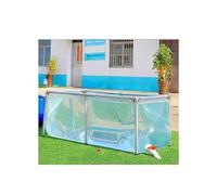 Transparent Above Ground Fish Pond - PVC Canvas Aquarium Pool with Steel Frame, Drain Valve, Ideal for Koi & Goldfish (80x50x35cm) - Durable Outdoor Water Feature
