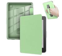 Transparent Acrylic Back Case Suitable For Kobo Clara BW/Colour /2E N365 N367 N506 6'' e-Reader With Hand Strap Cover(Macha Green,For Clara 2E)