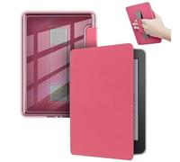 Transparent Acrylic Back Case Suitable For Kobo Clara BW/Colour /2E N365 N367 N506 6'' e-Reader With Hand Strap Cover(Rose Red,For Clara Colour)