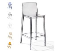 Transparent Acrylic Bar Stools Modern 65cm High Armless Design for Kitchen & Dining Light Gray Color t for Home & Restaurant Use