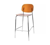 Transparent Acrylic Bar Stools with Backrest, Modern High Counter Chairs without Armrests, Adjustable Footrest, Brown, 65cm/26 - Stylish Kitchen & Dining Seating