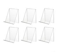 Transparent Acrylic Book and Tablet Display Stands, 4 Pack, Perfect for Organizing and Showcasing Items at Home or Work
