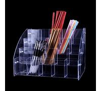 Transparent Acrylic Brush Display Case, Make Up Tool Organiser, Practical Stationery Storage Box for Artists, Writers, Smooth Surfaces