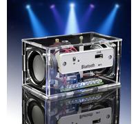 Transparent Acrylic Build your own portable Bluetooth speaker，Dual 3W Speakers, Mini USB/Bluetooth Play, LED Flashing Lights, Power-Off Memory, Electronics Training & Handmade Gifts