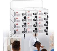 Transparent Acrylic Cell Phone 12-Slot Mobile Holder for Office & Meeting Room Desktop Storage Solution for Smartphones & Accessories