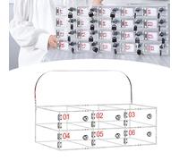 Transparent Acrylic Cell Phone Locker with 40 Grids & Locks - Ideal for Classrooms, Meeting Rooms, Labs & Gyms - 6 Slots, Compact Size for Secure Storage
