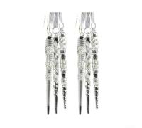 Transparent Acrylic Christmas Ornaments Set Including Star, Tree and Angel Hanging Decorations to Enhance Seasonal Festivity (D)