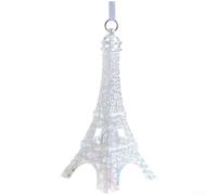 Transparent Acrylic Christmas Tree Ornaments Offering Colorful Light Reflections and Classic Holiday Themed Designs Including Festive Shapes (Colorful Tower)