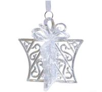 Transparent Acrylic Christmas Tree Ornaments Offering Colorful Light Reflections and Classic Holiday Themed Designs Including Festive Shapes (Present Pack)