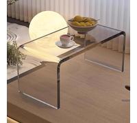Transparent acrylic coffee tables for living room, 25.6" Long Modern Clear Coffee Table, clear acrylic desk, clear side table for Living Room, Bedroom or Apartment, 0.5 Inches Thick Long-lasting ( Col