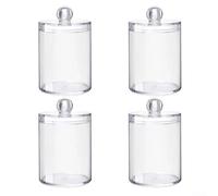 Transparent Acrylic Cotton Swab Storage Box With Lid Dispenser Function For Cotton Swabs Toothpicks Beads Buttons Bathroom Organizer