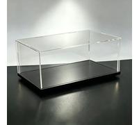 Transparent Acrylic Display Box 25 30 40 45 50 60 cm Tall, Assembly Dustproof Showcase for Models, Plastic Storage Boxes(Black Base,30x20x20cm)