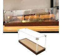Transparent Acrylic Display Case 50 55 60 85cm Long, Dustproof Collectibles Storage Case with Metal Corner & Wood Base, Countertop Organizer Showbox(60x30x30cm/24x12x12in)
