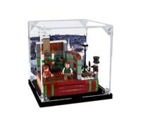 Transparent Acrylic Display Case for Lego 40410 Christmas Carol Model ，Clear Box,Storage Box,Display Box,Compatible with 40410 Model. (Display Box only) (Black Base)