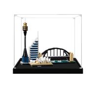 Transparent acrylic Display Gase for Le-go 21032 Architecture Model, Transparent box, storage box, Display box, Compatible with 21032 model (Display Case Only) (Black base -3mm)