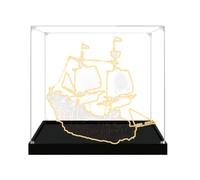 Transparent acrylic Display Gase for Le-go 31109 Pirate Ship Model, Transparent box, storage box, Display box, Compatible with 31109 model (Display Case Only) (Black base -3mm)