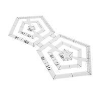 Transparent Acrylic Double Pentagon Quilting Rulers for DIY Patchwork Sewing Tools, 12x12 Inch Craft Cutting Templates with Handle - 2 Pack