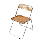Transparent Acrylic Folding Chair, Chrome Frame Office Chair for Indoor/Outdoor Use, Versatile Gray Negotiation Seating, Stylish Modern Design, Lightweight and Durable