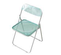 Transparent Acrylic Folding Chair, Chrome Frame Office Chair, Indoor/Outdoor Use, Stylish Gray Negotiation Seat, Modern Lightweight Design, Space-Saving Solution