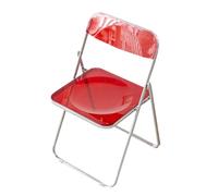 Transparent Acrylic Folding Chair for Office & Outdoor Use - Stylish Chrome Frame, Space-Saving Design, Modern Negotiation Seating - Gray Color