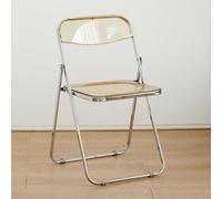 Transparent Acrylic Folding Chair - Lucite Foldable Chair, Easy to Clean, Anti-Slip, Thickened Design for Indoor & Outdoor Use, Modern Living Room & Patio Furniture