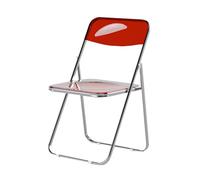 Transparent Acrylic Folding Chair - Stackable Crystal Chair Modern Indoor Living Room Seating Sleek Versatile Foldable Design Stylish Gray Accent for Home & Office