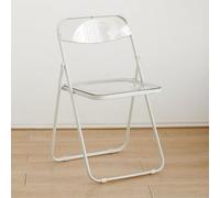 Transparent Acrylic Folding Chair - Stackable Crystal Lucite Chairs Easy to Clean Anti-Slip Thickened Design for Indoor/Outdoor Use Perfect for Living Room Events & Parties