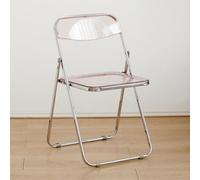 Transparent Acrylic Folding Chair Stackable Lucite Chairs Easy to Clean Anti-Slip Thickened Design Perfect for Indoor/Outdoor Use Living Room Garden Events