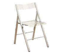 Transparent Acrylic Folding Chair - Stylish Portable Chrome Frame Chairs for Living Room, Dining Room, Bedroom - Space-Saving Foldable Design (Clear)