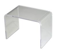 Transparent Acrylic Footrest for Living Room Bedroom Kitchen - Modern Design Small & Upholstered Shoe Changing Stool (34.8 x 24.9 x 24.9 cm)