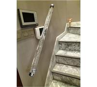Transparent Acrylic il with Gold/Silver Brackets 1m-7m Length Non-Slip Round Wall-Mounted Railing for Hallways/Lofts/Homes Supports 440 lbs