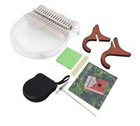 Transparent Acrylic Kalimba Thumb Piano, 17 Key Beginner Musical Instrument with Bag, Smooth Surface CNC Processed for Loud Sound, Portable Kit Includes Tuning Hammer and Bracket f