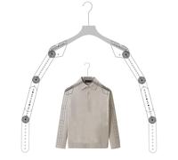 Transparent Acrylic Mannequin Hanger with Adjustable Rotating Shoulders & Sleeve Holders, Clothing Display & Photography Hanger for Short/Long Sleeves