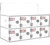 Transparent Acrylic Mobile Phone Locker Cabinet with Lock 15 Doors for Classrooms Schools Offices and Factories Secure Storage Solution for Employees