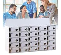 Transparent Acrylic Mobile Phone Storage Cabinet with Lock & Keys Wall-Mounted for 20 to 60 Phones Perfect for School & Office Use (60 Grids)