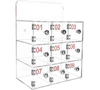 Transparent Acrylic Phone Locker - Secure Storage Cabinet with Lock Safe Deposit Box for Offices Schools Public Spaces & Events - Stylish Space-Saving Design