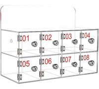 Transparent Acrylic Phone Locking Cabinet - Wall-Mounted Storage for Secure Device nization in Office School Classroom and Public Spaces.