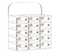 Transparent Acrylic Phone nizer WallMounted or Desktop Storage Employee Lockable Unit 15 Slots for Mobile Phones and Stylish Design.