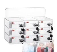 Transparent Acrylic Phone Storage Cabinet with Charging Door - Secure & Stylish for Schools Factories & Institutions 9 Compartments - Perfect for Phones & Devices