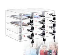 Transparent Acrylic Phone Storage Cabinet with Charging Door Stylish 12-Compartment Phone Holder Secure for Schools Factories and Offices