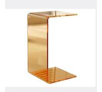 Transparent Acrylic Side Table - Modern Coffee Table & Nightstand for Living Room, Hotel, and Home Decor (Orange, 30x30x65 cm)